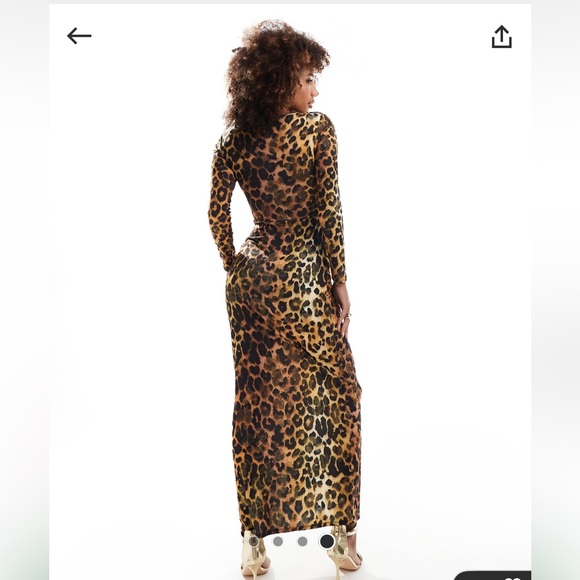 ASOS Ruched Leopard Dress - Picture 4 of 5